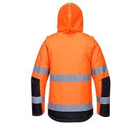 Portwest Chaqueta 3 En 1 Pro Hi-Vis, Tamaño: L, Color: Naranja/Negro, C469OBRL