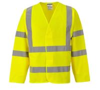 Portwest Chaqueta Con Tirantes Y Dos Bandas, Tamaño: S/M, Color: Amarillo, C473YERS/M