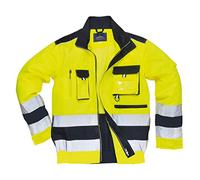 Portwest Chaqueta De Alta Visibilidad Lille, Tamaño: XL, Color: Amarillo/Marino, TX50YNRXL