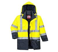 Portwest Chaqueta De Alta Visibilidad Multi-Protección Bizflame Rain, Tamaño: XL, Color: Amarillo/Marino, S779YNRXL