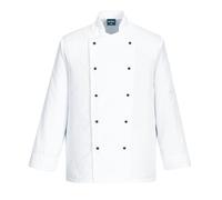Portwest Chaqueta De Chef Somerset, Tamaño: S, Color: Blanco, C834WHRS