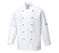 Portwest Chaqueta De Chef Somerset, Tamaño: XS, Color: Blanco, C834WHRXS