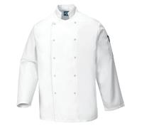 Portwest Chaqueta De Chef Suffolk, Tamaño: S, Color: Blanco, C833WHRS