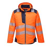 Portwest Chaqueta De Invierno De Alta Visibilidad Pw3 , Tamaño: L, Color: Naranja/Marino, T400ONRL