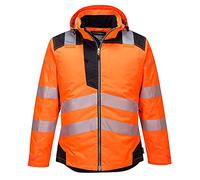 Portwest Chaqueta De Invierno De Alta Visibilidad Pw3 , Tamaño: XS, Color: Naranja/Negro, T400OBRXS