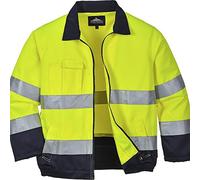 Portwest Chaqueta de Trabajo Moderna Múltiples Bolsillos de Polialgodón, de Alta Visibilidad Portwest Tx70 Abrigo Hombre (Pack de 1)