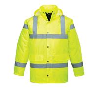 Portwest Chaqueta De Tráfico Alta Visibilidad Amarilla Con Capucha Oculta