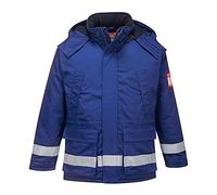 Portwest Chaqueta Winter Ignífuga Y Antiestática , Tamaño: M, Color: Azulina, FR59RBRM