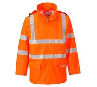 Portwest Chubasquero Alta Visibilidad Sealtex Flame, Tamaño: L, Color: Naranja, FR41ORRL