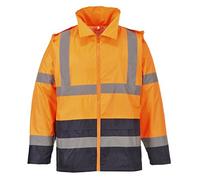 Portwest Chubasquero de alta visibilidad Classic Contrast Naranja/Marino XL H443ONRXL
