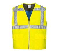 Portwest Chaleco Refrescante De Alta Visibilidad, Tamaño: XX/3X, Color: Amarillo, CV02YERXX/3X