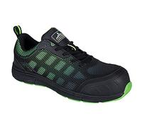 Portwest Deportivo Bajo Portwest Compositelite Ogwen S1P, Tamaño: 38, Color: Negro/Verde, FT35BGN38