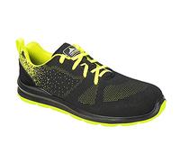 Portwest Deportivo Steelite Aire Trainer S1P, Tamaño: 38, Color: Negro/Verde, FT25BGN38