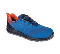 Portwest Deportivo Steelite Aire Trainer S1P, Tamaño: 41, Color: Azul/Naranja, FT25BLO41