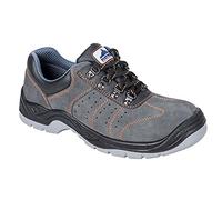 Portwest Deportivo Steelite Perforated Trainer S1P, Tamaño: 43, Color: Gris, FW02GRR43