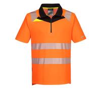 Portwest DX4 Camiseta Tipo Polo Hi-Vis Cremallera Slim Fit Reflectante