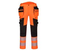 Portwest Pantalón Dx4 Alta visibilidad con bolsillos pistolera desmontables Amarillo/Negro Talla 42