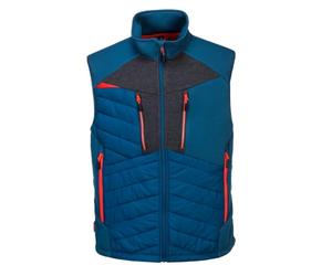 Portwest DX470 Chaleco Acolchado Dx4 Hybrid Baffle Borde Trasero Curvado | Metro Blue, L, 2 Bolsillos Laterales con Cremallera, Cuello Mao, Corte Estándar, Sin Mangas, Protector de Barbilla, Ligero