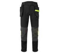Portwest EV440 - Pantalones de Trabajo Ajustados para Hombre, Tela elástica, Pantalones de Seguridad con Funda y Bolsillos para Rodilleras