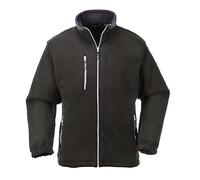 Portwest F401 Chaqueta de Forro Cremallera Plateada en Contraste Poliéster | Negro, 2XL, Cuello Mao, Corte Estándar, Manga Larga, Puños Elásticos, Dobladillo Ajustable, Lavable a Máquina, Duradero
