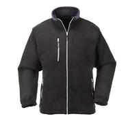 Portwest F401 Chaqueta de Forro Cremallera Plateada en Contraste Poliéster | Negro, M, Corte Estándar, Manga Larga, Puños Elásticos, Dobladillo Ajustable, Borde Inferior con Cordón, Duradero, Ligero