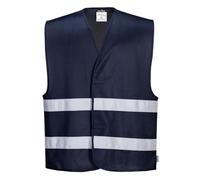Portwest F474 Chaleco Iona Cierre Autoadherente Cinta Reflectante Poliéster | Azul marino, EN 17353, Corte Estándar, 2XL/3XL, Lavable a Máquina, Ligero, Transpirable, Duradero, Tejido Exterior, 4XL/5XL
