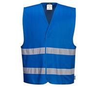 Portwest F474 Chaleco Iona Cierre Autoadherente Cinta Reflectante Poliéster | Azul royal, EN 17353, Unisex, 2XL/3XL, Lavable a Máquina, Ligero, Transpirable, Duradero, Tejido Exterior, Punto de Urdimbre