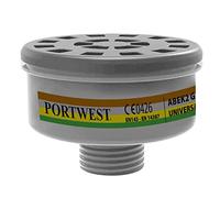 Portwest Filtro Para Gases Abek2, Con Rosca Universal, Color: Negro, P926BKR