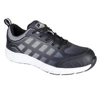 Portwest FT15 Steelite Tove Trainer S1P - Zapatillas Antideslizantes (47), Color Negro y Blanco