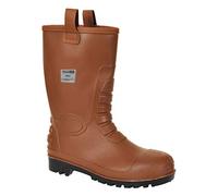 Portwest FW75 Bota Rigger Neptuno Reforzada Protección Al Tobillo Ligero | Camel, 44, S5 EN ISO 20345, EN 13832-3, Resistente a Productos Químicos, Puntera Protectora de Acero, 100% Impermeable