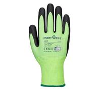 Portwest Gants GreenCut mousse nitrile coupure D Vert/Noir XS - Taille 6 - Gants de travail