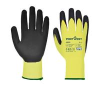 Portwest Guante Anti-Corte, Con Pu, Vis-Tex, Tamaño: L, Color: Amarillo/Negro, A625Y8RL