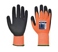 Portwest Guante Anti-Corte, Con Pu, Vis-Tex, Tamaño: L, Color: Naranja/Negro, A625O8RL