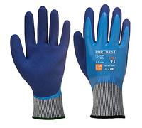 Portwest Guante Anti-Corte Liquid Pro Hr, Tamaño: L, Color: Azul, AP81B4RL