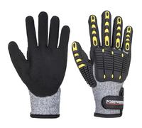 Portwest Guante Anti-Corte Y Anti-Golpes, Tamaño: S, Color: Gris/Negro, A722G8RS