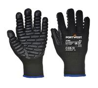Portwest Guante Anti-Vibración, Tamaño: XXL, Color: Negro, A790BKRXXL