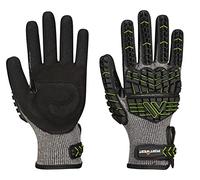 Portwest Guante de protección VHR 15 anti-golpes de Nitrilo esponjoso Negro/Verde A755