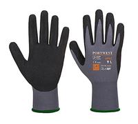 Portwest Guante Dermiflex Aqua, Tamaño: M, Color: Gris/Negro, AP62G8RM