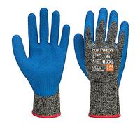 Portwest Guante Látex Anti-Corte Aramid Hr, Tamaño: XXXL, Color: Negro/Azul, A611K4RXXXL