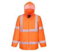 Portwest H440 Chubasquero Impermeable Cinta en Patrón Bio Motion Ligero | Naranja, 5XL, EN ISO 20471 Clase 3, Dos Bolsillos Inferiores, Tejido Clasificado UPF 40+, Manga Larga, Puño Elástico Interno