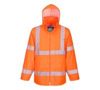 Portwest H440 Chubasquero Impermeable Cinta en Patrón Bio Motion Ligero | Naranja, M, EN ISO 20471 Clase 3, Dos Bolsillos Inferiores, Tejido Clasificado UPF 40+, Corte Estándar, Manga Larga, Duradero
