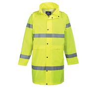 Portwest H442 Abrigo de trabajo Frontal con Tapeta Antiaguaceros Poliéster | Amarillo, 2XL, EN 343 Clase 3:1, UPF 40+, 2 Bolsillos Seguros, Corte Estándar, Manga Larga, Costuras Encintadas, Impermeable