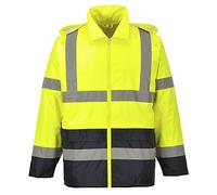 Portwest Chubasquero Classic Contrast Alta visibilidad Amarillo/Negro Talla L H443YBRL