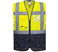 Portwest Chaleco Executive Warsaw, Tamaño: L, Color: Amarillo/Marino, C476YNRL