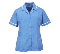 Portwest LW20 Casaca Polialgodón Abertura por Cremallera Oculta 3 Bolsillos | L, UPF 50+, Corte Estándar, Manga Corta, Mujer, 65% Poliéster, Lavable a Máquina a 60°C, Horma de Mujer, Duradero, Ligero