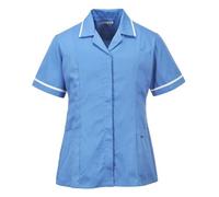 Portwest LW20 Casaca Polialgodón Abertura por Cremallera Oculta 3 Bolsillos | S, UPF 50+, Corte Estándar, Manga Corta, Mujer, 65% Poliéster, Lavable a Máquina a 60°C, Horma de Mujer, Duradero, Ligero