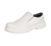 Portwest Mocasín De Seguridad Steelite S2, Tamaño: 49, Color: Blanco, FW81WHR49