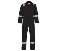 Portwest Mono Ligero Ignífugo Y Antiestático 280G, Tamaño: L, Color: Negro, FR28BKRL