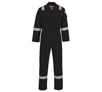 Portwest Mono Super-Ligero, Ignífugo Y Antiestático 210G, Tamaño: S, Color: Negro, FR21BKRS