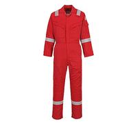 Portwest Mono Super-Ligero, Ignífugo Y Antiestático 210G, Tamaño: S, Color: Rojo, FR21RERS